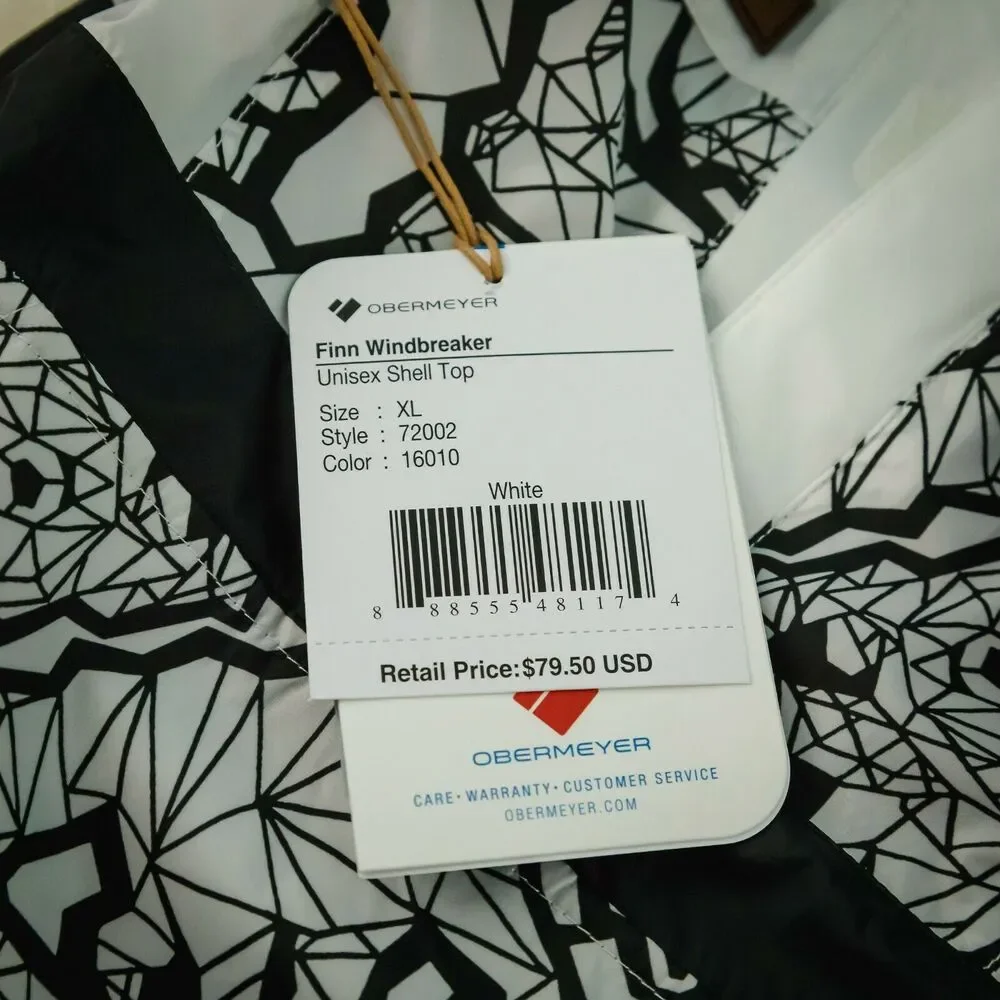 Obermeyer Size Extra Large XL Finn Windbreaker Bear Print Black White Jacket